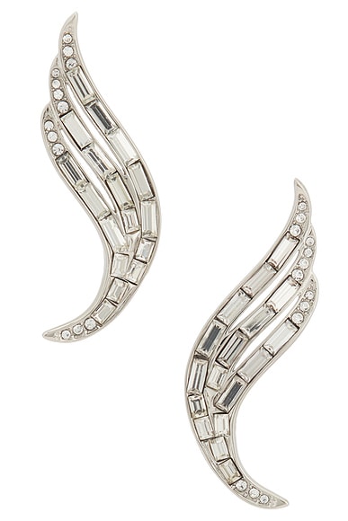 Jil Sander Stud Earrings in Silver Crystal