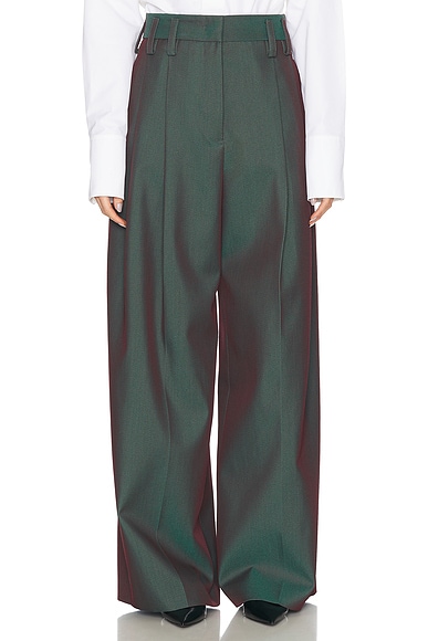 Jil Sander Wide Leg Trouser in Iridescent Plum