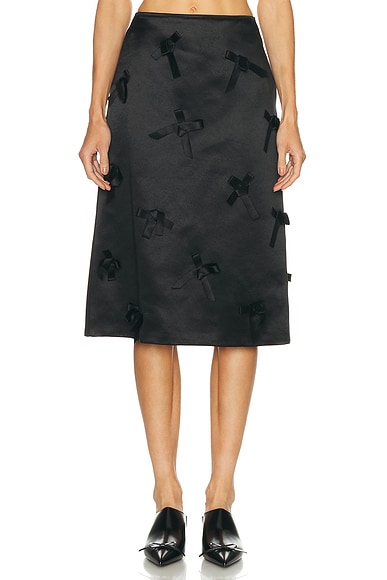 Jil Sander Origami Bow Skirt in Black