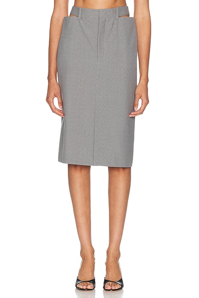 High Waisted Midi Skirt