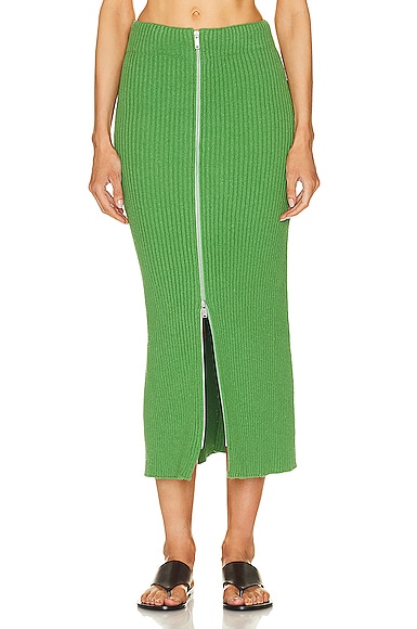 Shop Jil Sander Midi Skirt In Light Pastel Green