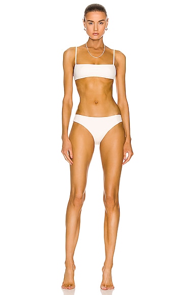 Jil Sander Bandeau Bikini Set in White