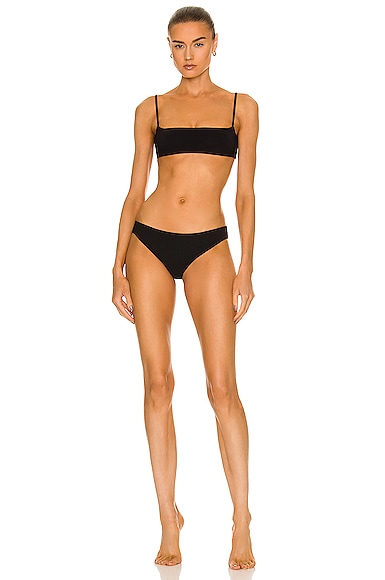 Jil Sander Bandeau Bikini Set in Black