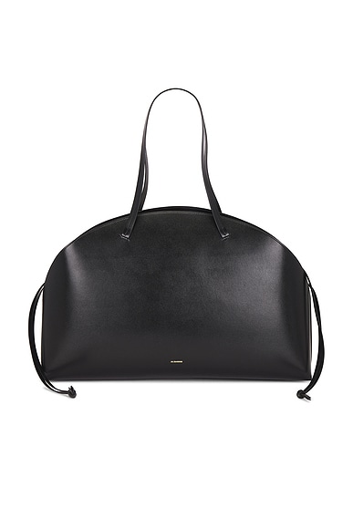 Jil Sander Curve Large Shoulder Bag in Black