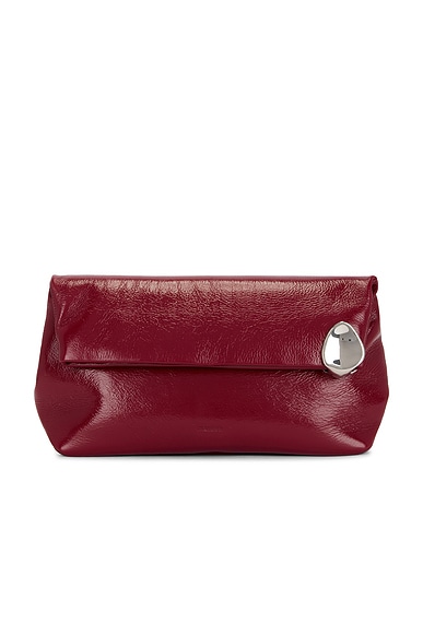 Jil Sander Jewel Zip Clutch in Cedar Red