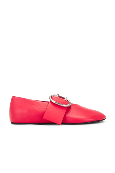Jil Sander Cannolo Buckle Ballerina Flat in Red
