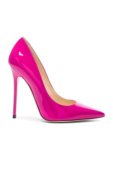 Jimmy Choo Patent Leather Anouk Heels in Jazzberry | FWRD