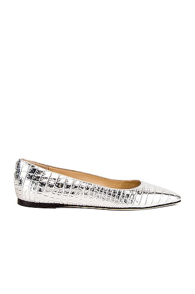 metallic leather flats