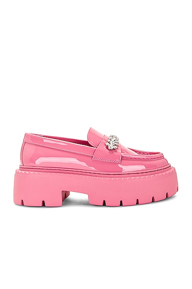 Jimmy Choo Bryer Flat Patent Leather Loafer In Pink