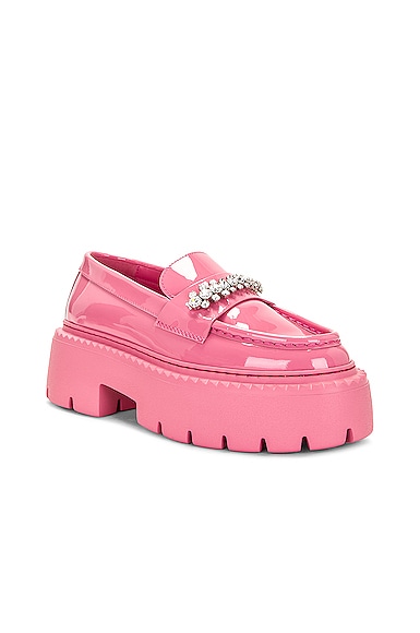 Shop Jimmy Choo Bryer Flat Patent Leather Loafer In Candy Pink