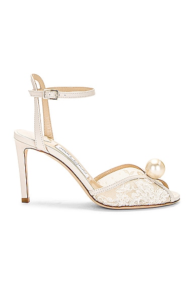 Jimmy Choo Sacora 85 Embellished Leather-trimmed Lace Sandals In Multi