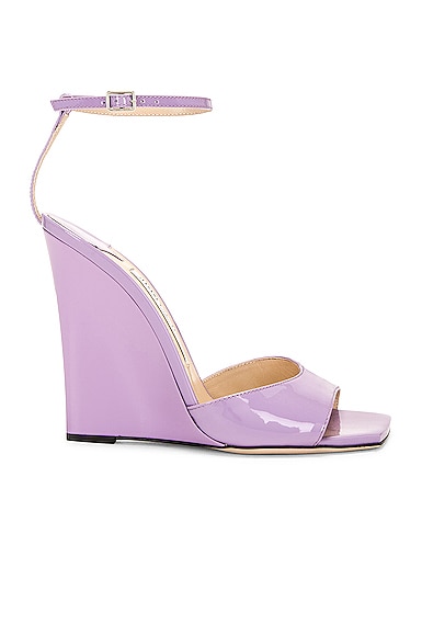 Jimmy Choo Brien 110 Patent Leather Wedge in Purple