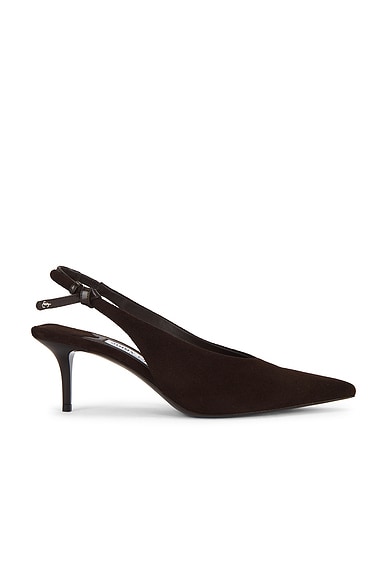 Jimmy Choo Suede Cami Heel in Chocolate