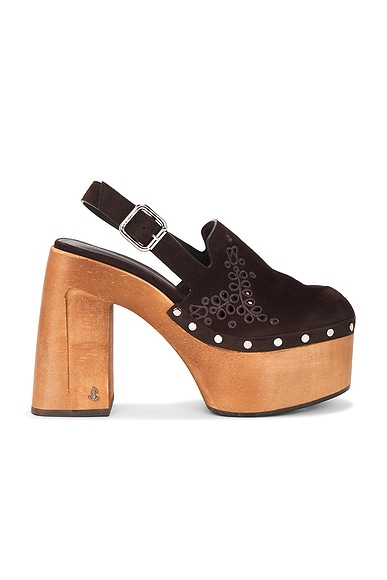 Jimmy Choo Alida 135 Clog in Chocolate