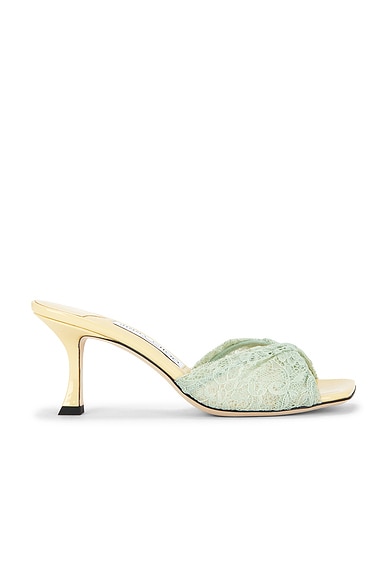 Jimmy Choo Skye Twist 70 Mule in Verde & Corn