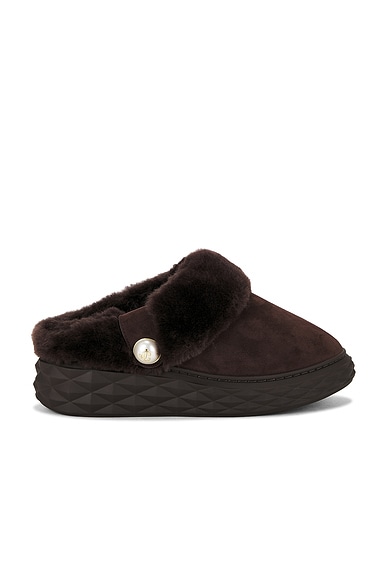 Jimmy Choo Diamond Maxi Mule in Chocolate & Chocolate