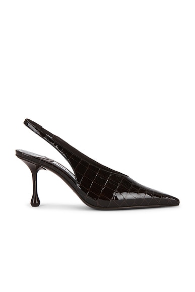 Isa Shiny Croc Embossed Leather 95 Slingback