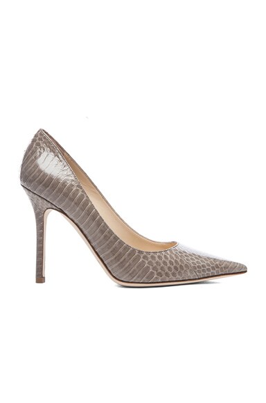 Jimmy Choo Abel Pointed Leather Pumps in Pebble | FWRD