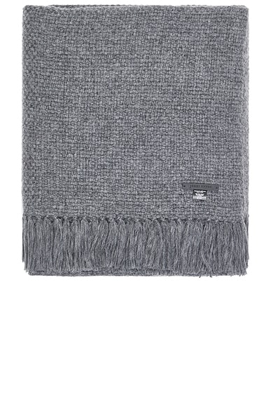 Jenni Kayne Alpaca Basketweave Throw in Charcoal