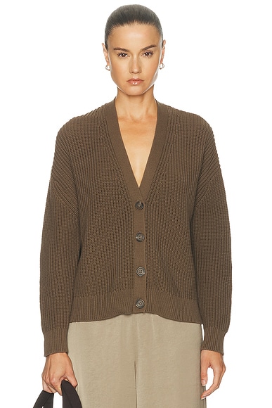 Cropped Cotton Cocoon Cardigan
