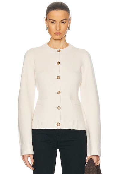Blumarine Long Sleeve Cardigan in Croissant | FWRD