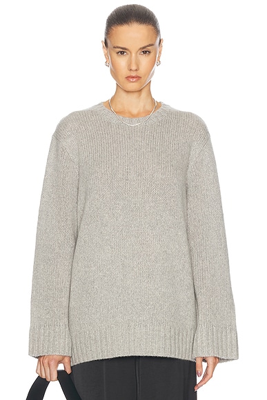 Jenni Kayne Cashmere Amelia Crewneck Sweater in Grey