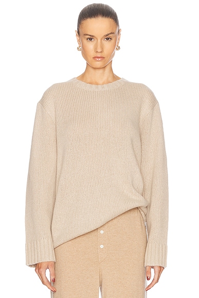Helmut Lang Brushed Crewneck in Camel Melange FWRD