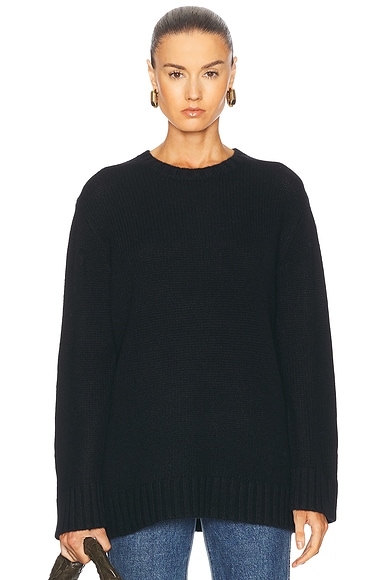 Jenni Kayne Cashmere Amelia Crewneck Sweater in Black