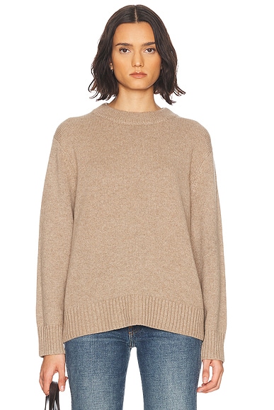 Jenni Kayne Cashmere Oversized Crewneck Sweater in Undyed Stone