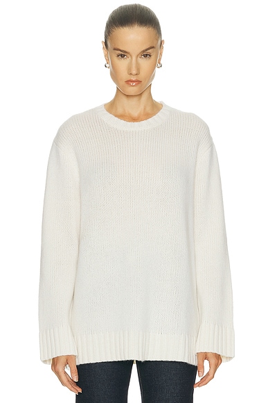 Jenni Kayne Cashmere Amelia Crewneck Sweater in Ivory