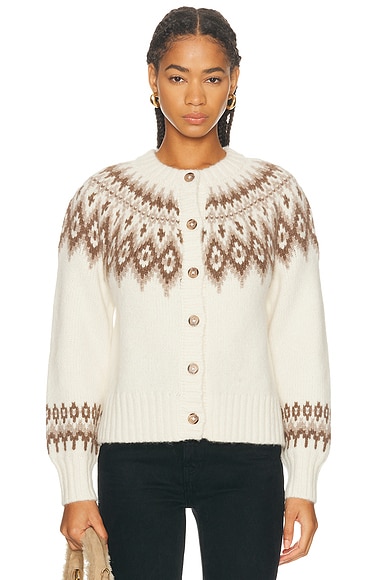 Jenni Kayne Thatcher Crewneck Cardigan in Ivory