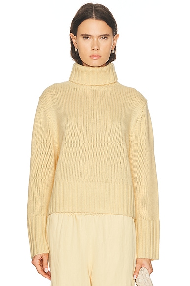 Cropped Jet Turtleneck Sweater