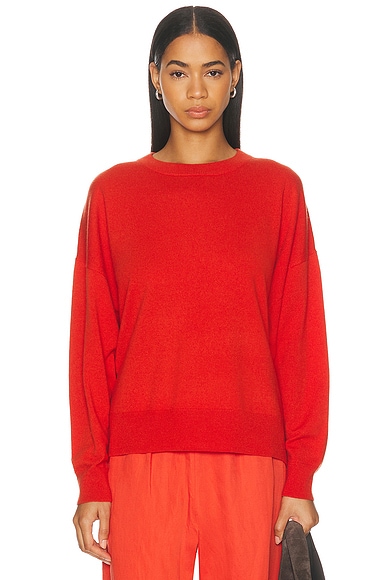 Jenni Kayne Cashmere Marina Crewneck Sweater in Tomato