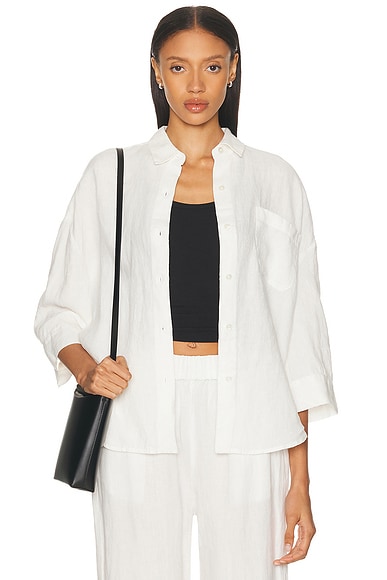 Jenni Kayne Linen Logan Shirt in Ivory