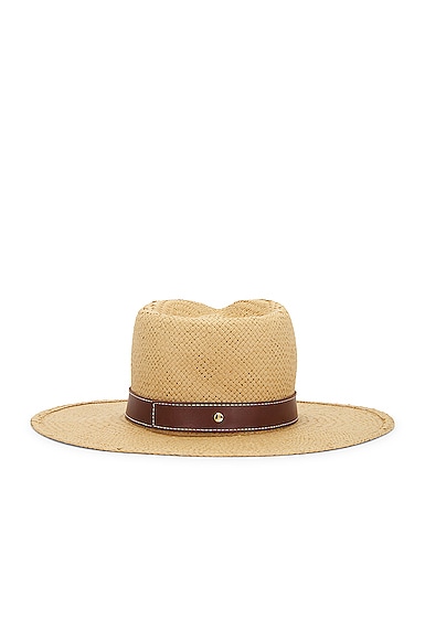 Shop Janessa Leone Halston Packable Hat In Sand