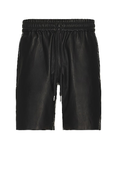 JOHN ELLIOTT Leather LA Shorts in Black