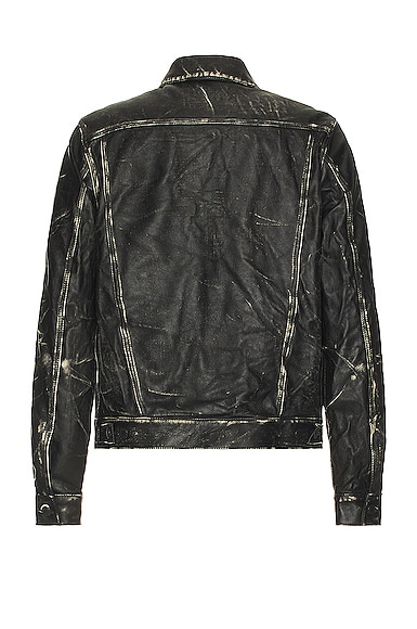 Shop John Elliott Leather Thumper Jacket Type Iii Drifter In Black