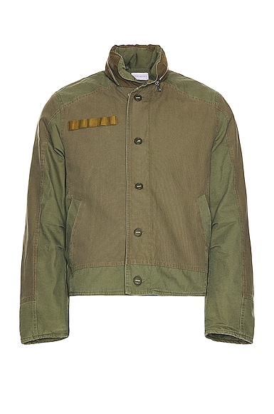 JOHN ELLIOTT Paneled Deck Jacket in Olive
