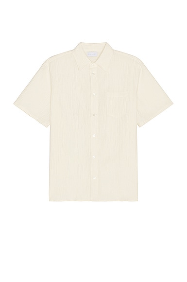 JOHN ELLIOTT Short Sleeve Cloak Button Up Shirt in Salt