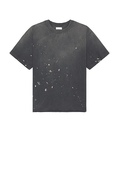 Givenchy Distressed Logo T Shirt in Baby Blue FWRD