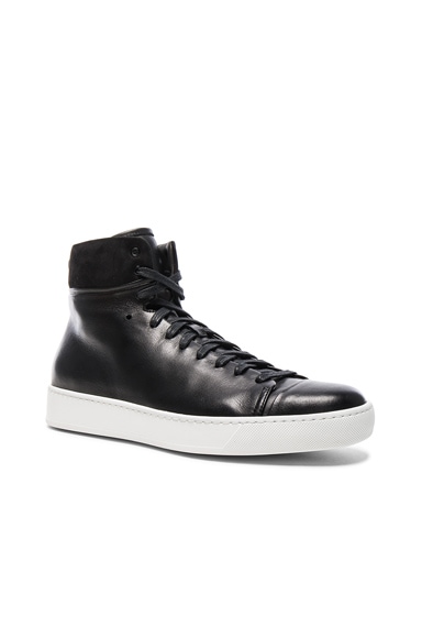 Leather High Top Sneakers