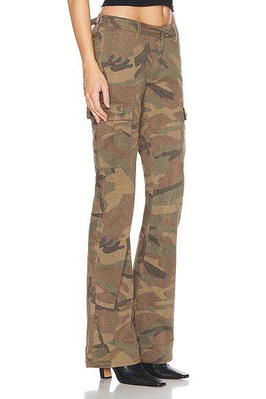 Shop John Elliott Riley Low Rise Utility Boot Pant In Camo