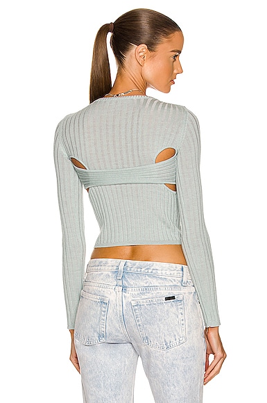 Reveal Silk Cashmere Rib Cropped Crew Top