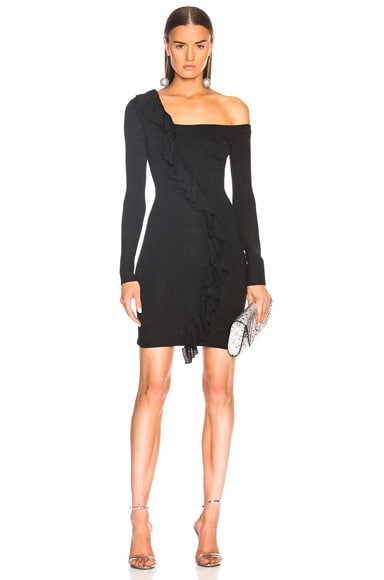 JoosTricot Bodycon One Shoulder Lurex Dress in Black | FWRD
