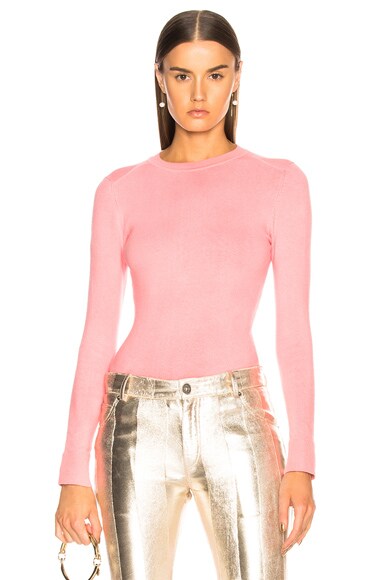 JoosTricot Bodycon Crew Neck Sweater in Mango Blush | FWRD