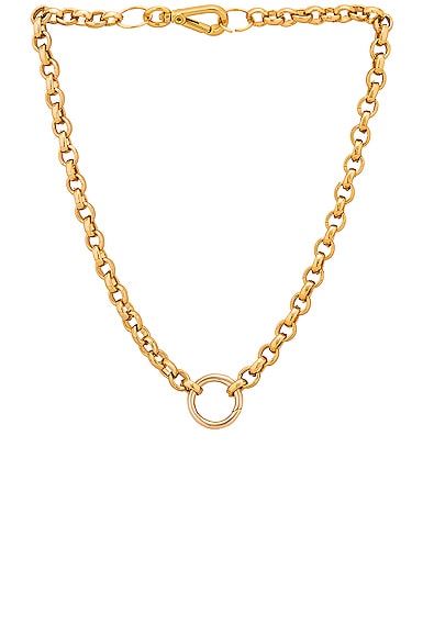 Jordan Road Jewelry Lou Lou Circle Rolo Chain Necklace In Gold