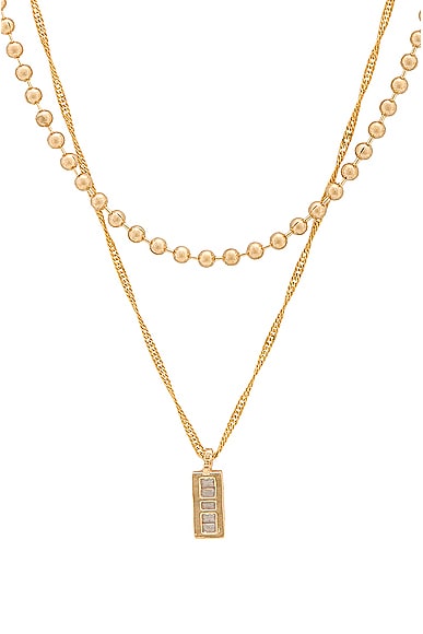 Shop Jordan Road Jewelry Rendezvous Necklace Stack In 18k Gold Plated Brass