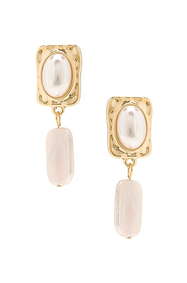 Jordan Road Jewelry Mallorca Earrings In 14k Gold Plated Brass & Pearl