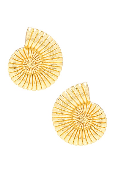 Jordan Road Jewelry Vintage Shell Earrings in 18k Gold Plated Brass