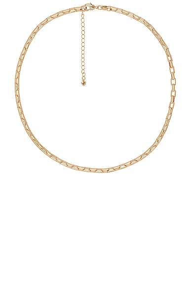 Jordan Road Jewelry Elongated Box Necklace in 18k Gold Plated Brass